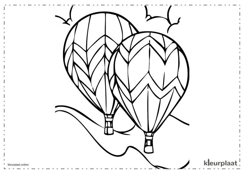 2 heteluchtballonnen in de lucht
