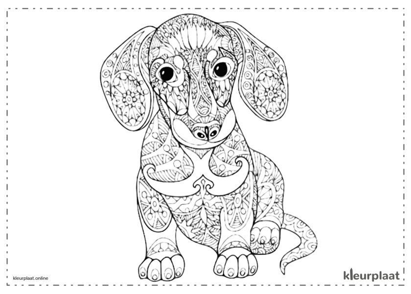 Mandala hond kleurplaat mandala tekenen